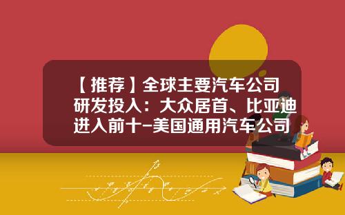 【推荐】全球主要汽车公司研发投入：大众居首、比亚迪进入前十-美国通用汽车公司最新投资数据