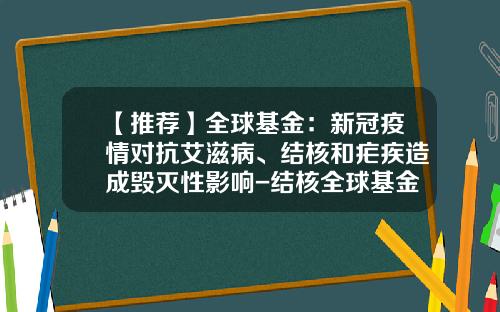 【推荐】全球基金：新冠疫情对抗艾滋病、结核和疟疾造成毁灭性影响-结核全球基金