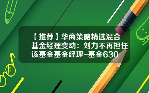 【推荐】华商策略精选混合基金经理变动：刘力不再担任该基金基金经理-基金630008