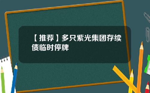 【推荐】多只紫光集团存续债临时停牌