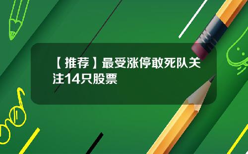 【推荐】最受涨停敢死队关注14只股票