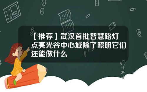 【推荐】武汉首批智慧路灯点亮光谷中心城除了照明它们还能做什么