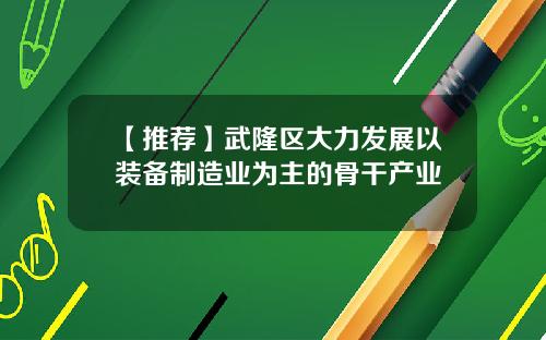 【推荐】武隆区大力发展以装备制造业为主的骨干产业