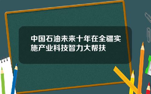 中国石油未来十年在全疆实施产业科技智力大帮扶