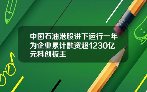 中国石油港股讲下运行一年为企业累计融资超1230亿元科创板主