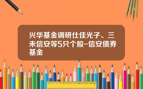 兴华基金调研仕佳光子、三未信安等5只个股-信安债券基金