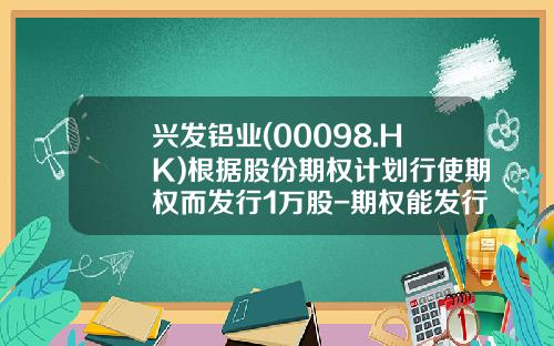 兴发铝业(00098.HK)根据股份期权计划行使期权而发行1万股-期权能发行多少