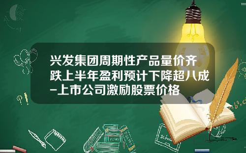 兴发集团周期性产品量价齐跌上半年盈利预计下降超八成-上市公司激励股票价格