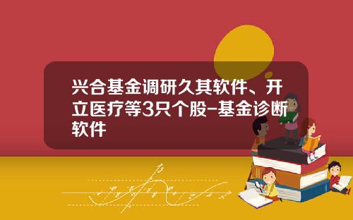 兴合基金调研久其软件、开立医疗等3只个股-基金诊断软件