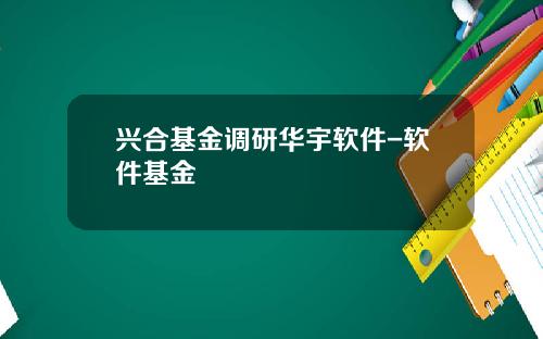 兴合基金调研华宇软件-软件基金