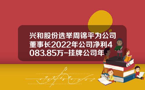 兴和股份选举周锦平为公司董事长2022年公司净利4083.85万-挂牌公司年度股东大会
