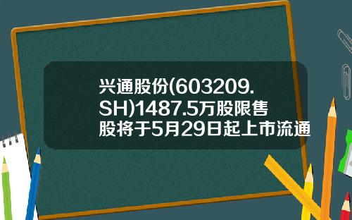 兴通股份(603209.SH)1487.5万股限售股将于5月29日起上市流通-荣盛创业投资有限公司