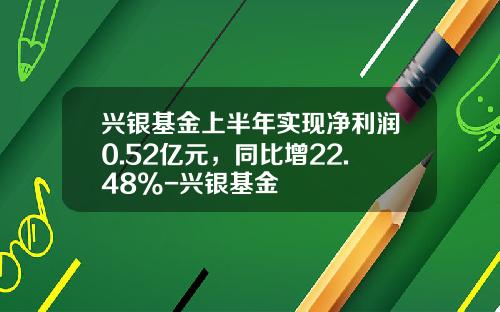 兴银基金上半年实现净利润0.52亿元，同比增22.48%-兴银基金
