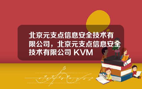 北京元支点信息安全技术有限公司，北京元支点信息安全技术有限公司 KVM