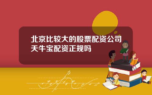 北京比较大的股票配资公司天牛宝配资正规吗
