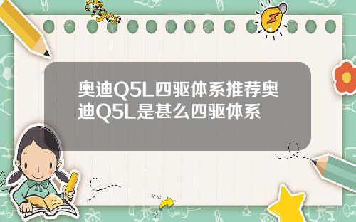 奥迪Q5L四驱体系推荐奥迪Q5L是甚么四驱体系
