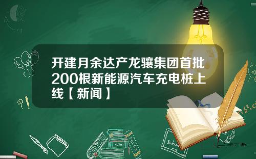 开建月余达产龙骧集团首批200根新能源汽车充电桩上线【新闻】