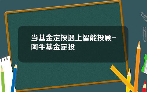 当基金定投遇上智能投顾-阿牛基金定投
