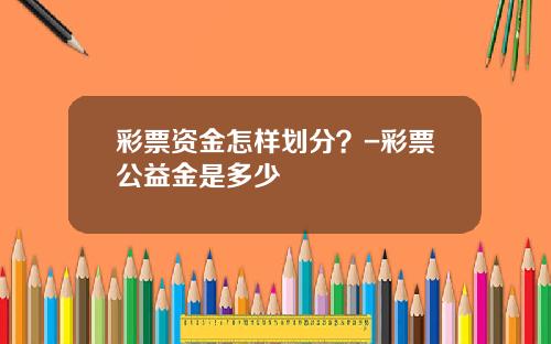 彩票资金怎样划分？-彩票公益金是多少