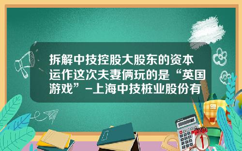 拆解中技控股大股东的资本运作这次夫妻俩玩的是“英国游戏”-上海中技桩业股份有限公司ipo