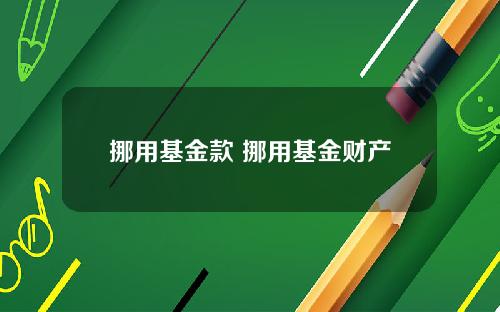 挪用基金款 挪用基金财产