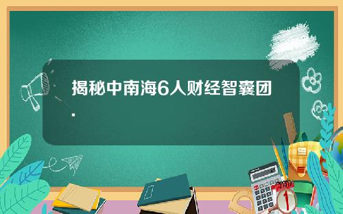揭秘中南海6人财经智囊团.