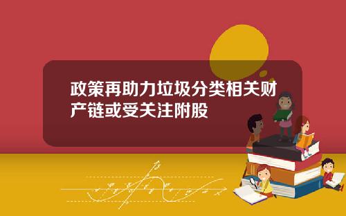 政策再助力垃圾分类相关财产链或受关注附股
