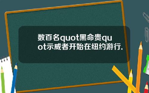 数百名quot黑命贵quot示威者开始在纽约游行.