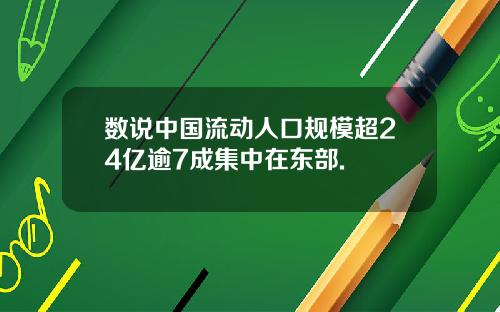 数说中国流动人口规模超24亿逾7成集中在东部.