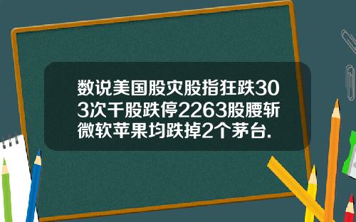 数说美国股灾股指狂跌303次千股跌停2263股腰斩微软苹果均跌掉2个茅台.