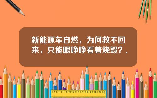 新能源车自燃，为何救不回来，只能眼睁睁看着烧毁？.