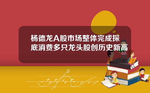 杨德龙A股市场整体完成探底消费多只龙头股创历史新高