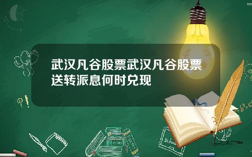 武汉凡谷股票武汉凡谷股票送转派息何时兑现