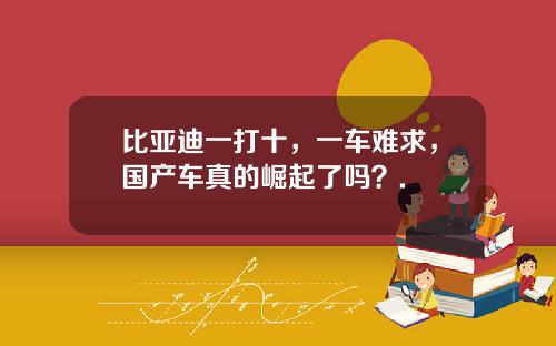 比亚迪一打十，一车难求，国产车真的崛起了吗？.
