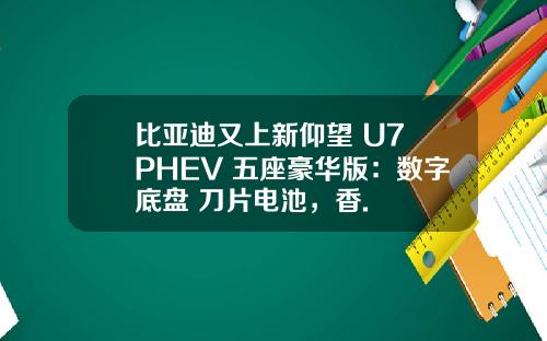 比亚迪又上新仰望 U7 PHEV 五座豪华版：数字底盘+刀片电池，香.