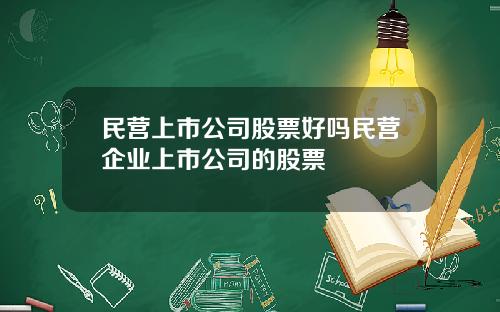 民营上市公司股票好吗民营企业上市公司的股票