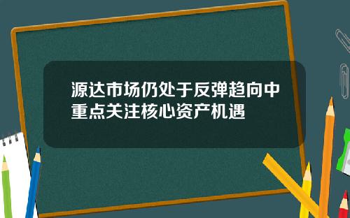 源达市场仍处于反弹趋向中重点关注核心资产机遇