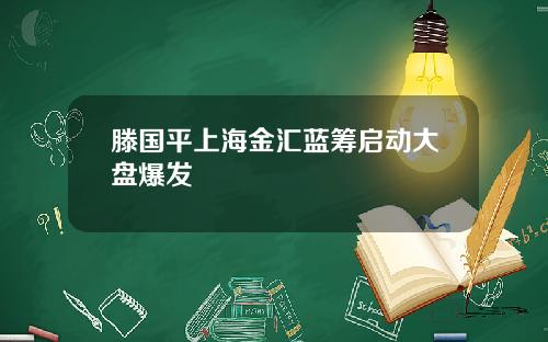 滕国平上海金汇蓝筹启动大盘爆发