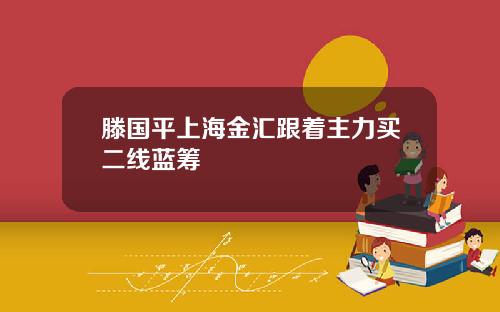 滕国平上海金汇跟着主力买二线蓝筹