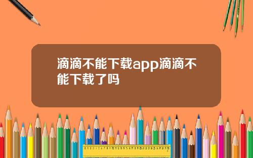 滴滴不能下载app滴滴不能下载了吗