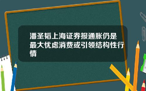 潘圣韬上海证券报通胀仍是最大忧虑消费或引领结构性行情