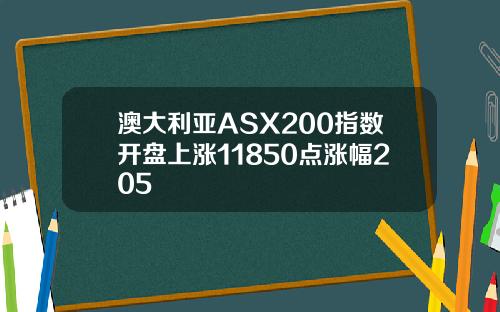 澳大利亚ASX200指数开盘上涨11850点涨幅205