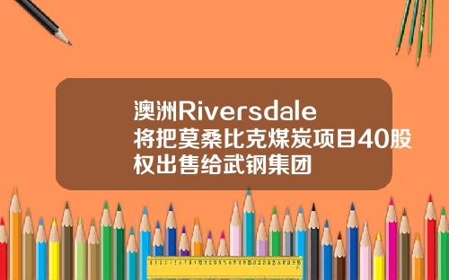 澳洲Riversdale将把莫桑比克煤炭项目40股权出售给武钢集团