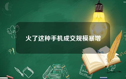 火了这种手机成交规模暴增