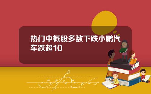热门中概股多数下跌小鹏汽车跌超10