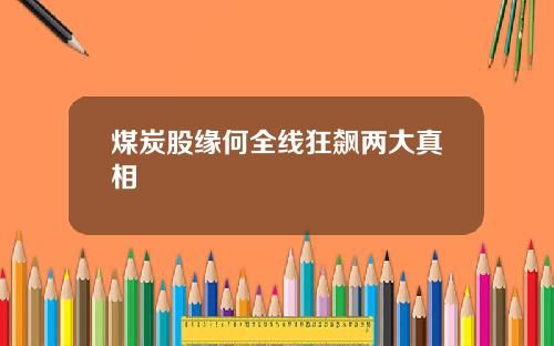 煤炭股缘何全线狂飙两大真相