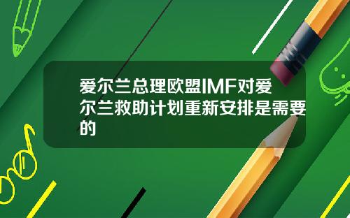 爱尔兰总理欧盟IMF对爱尔兰救助计划重新安排是需要的