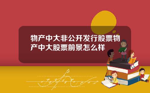 物产中大非公开发行股票物产中大股票前景怎么样