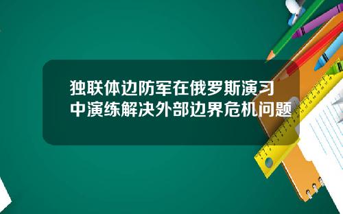 独联体边防军在俄罗斯演习中演练解决外部边界危机问题