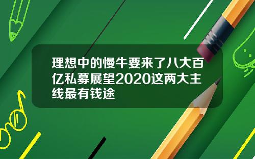 理想中的慢牛要来了八大百亿私募展望2020这两大主线最有钱途